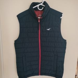 Hollister's Sport Vest Men's M Navy/ Red Quilted